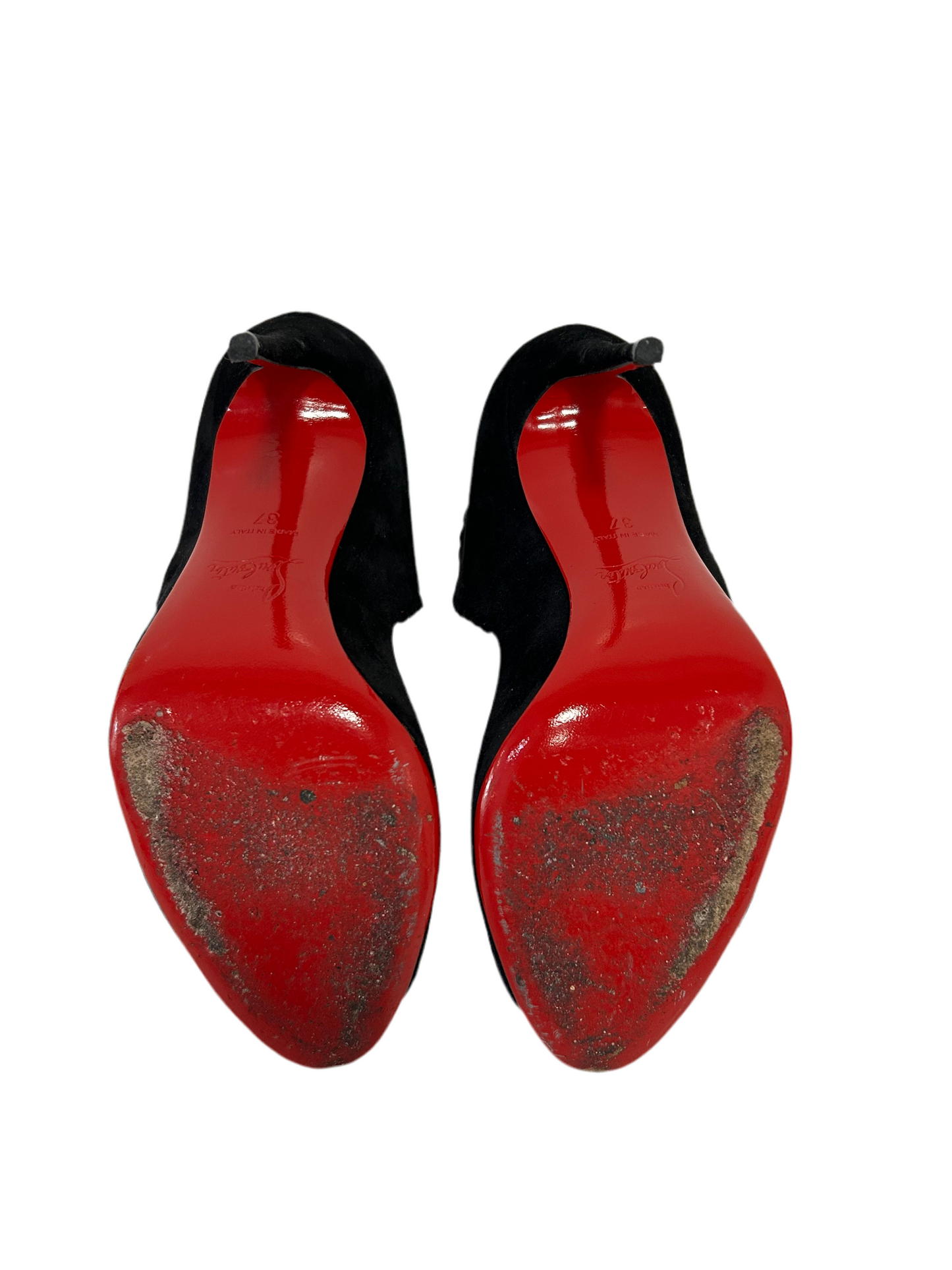 Christian Louboutin Pijonina Black Suede Heels 37