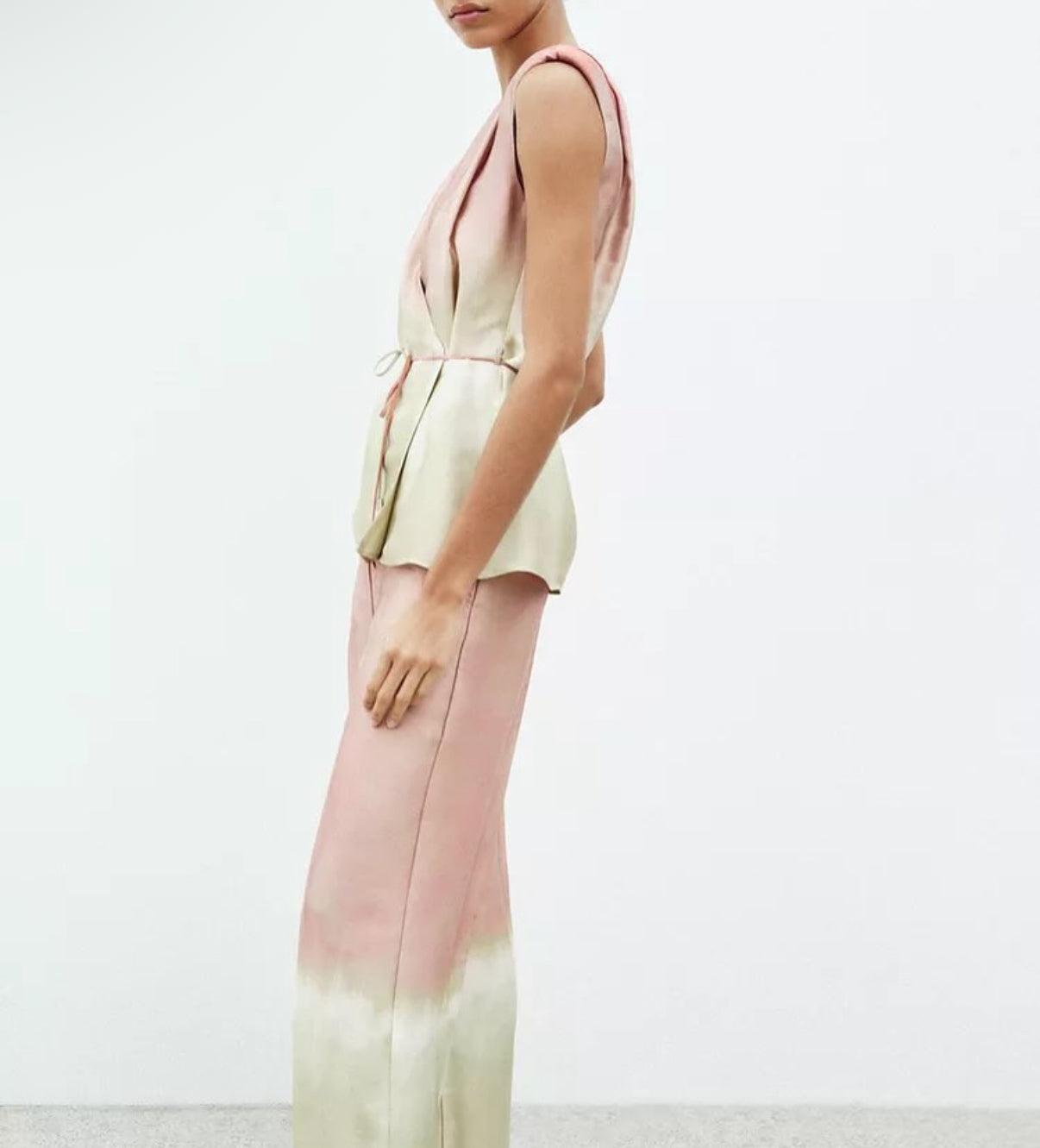 Zara Woman | Elegant Pink Mint Sleeveless Top