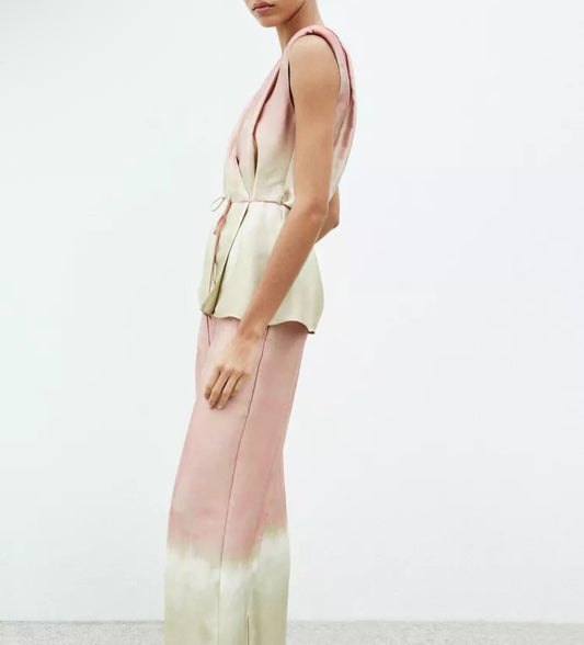 Zara Woman | Elegant Pink Mint Sleeveless Top