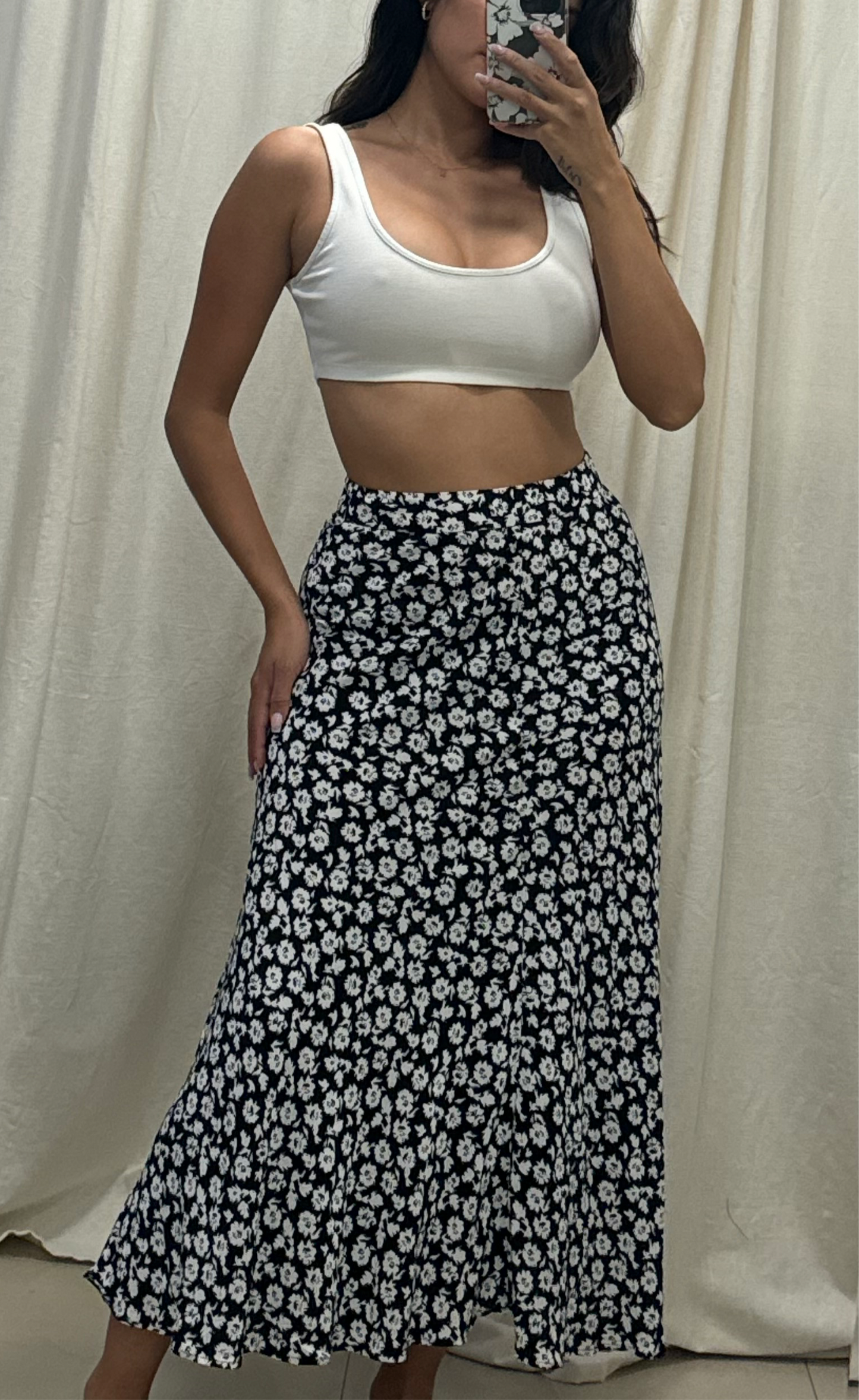 Zara floral maxi skirt