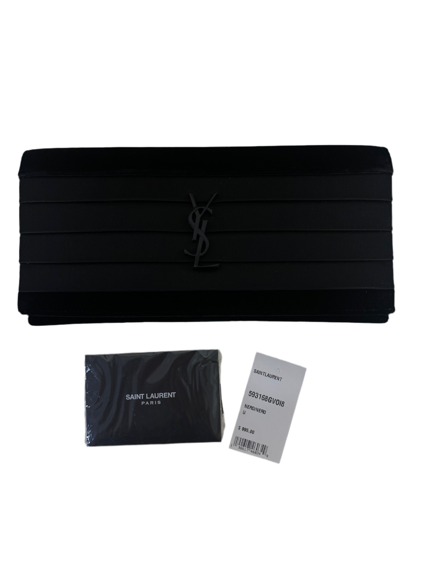 YSL Smoking Velvet Satin Monogram Clutch