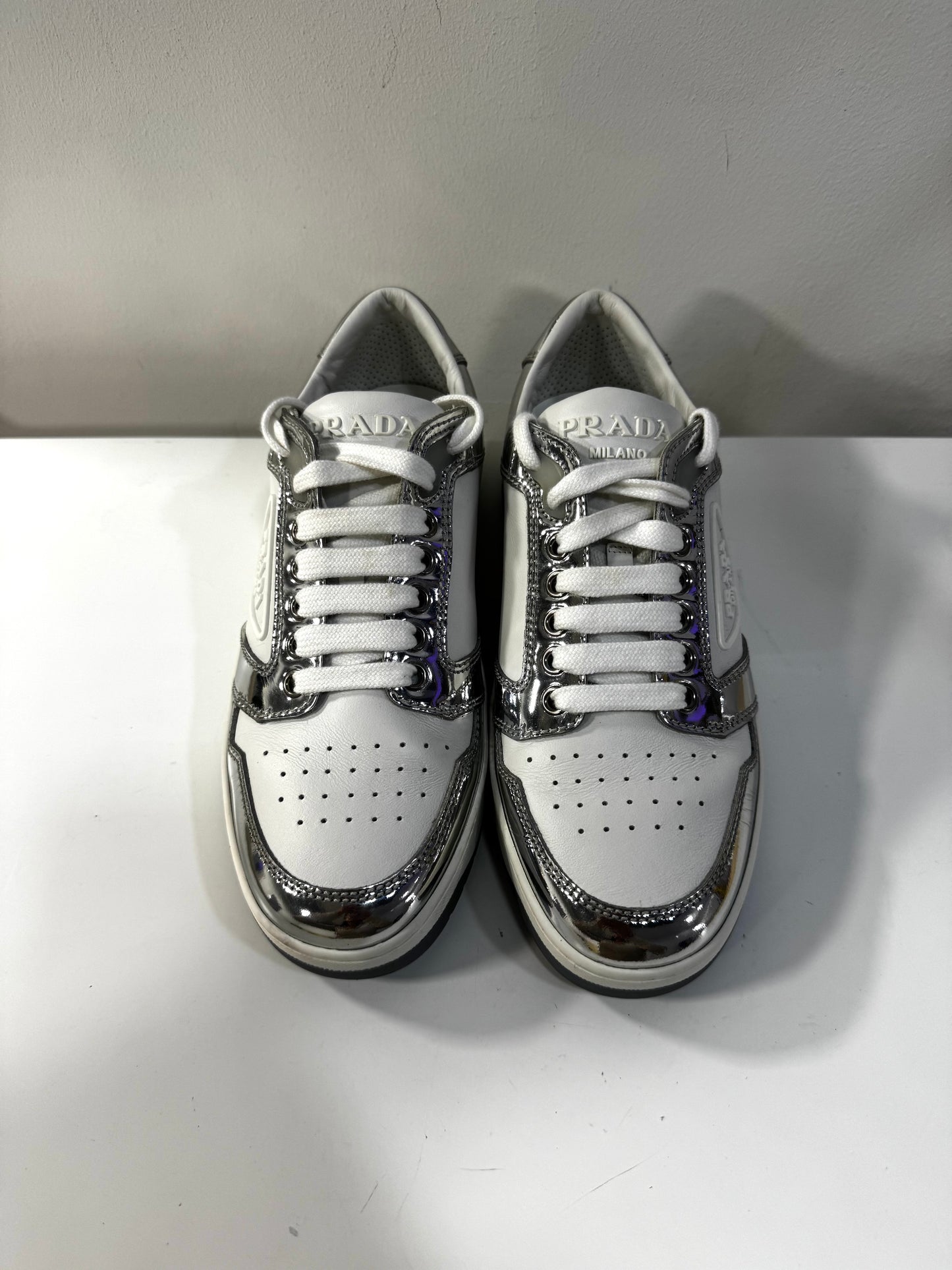 Prada Silver Sneakers
