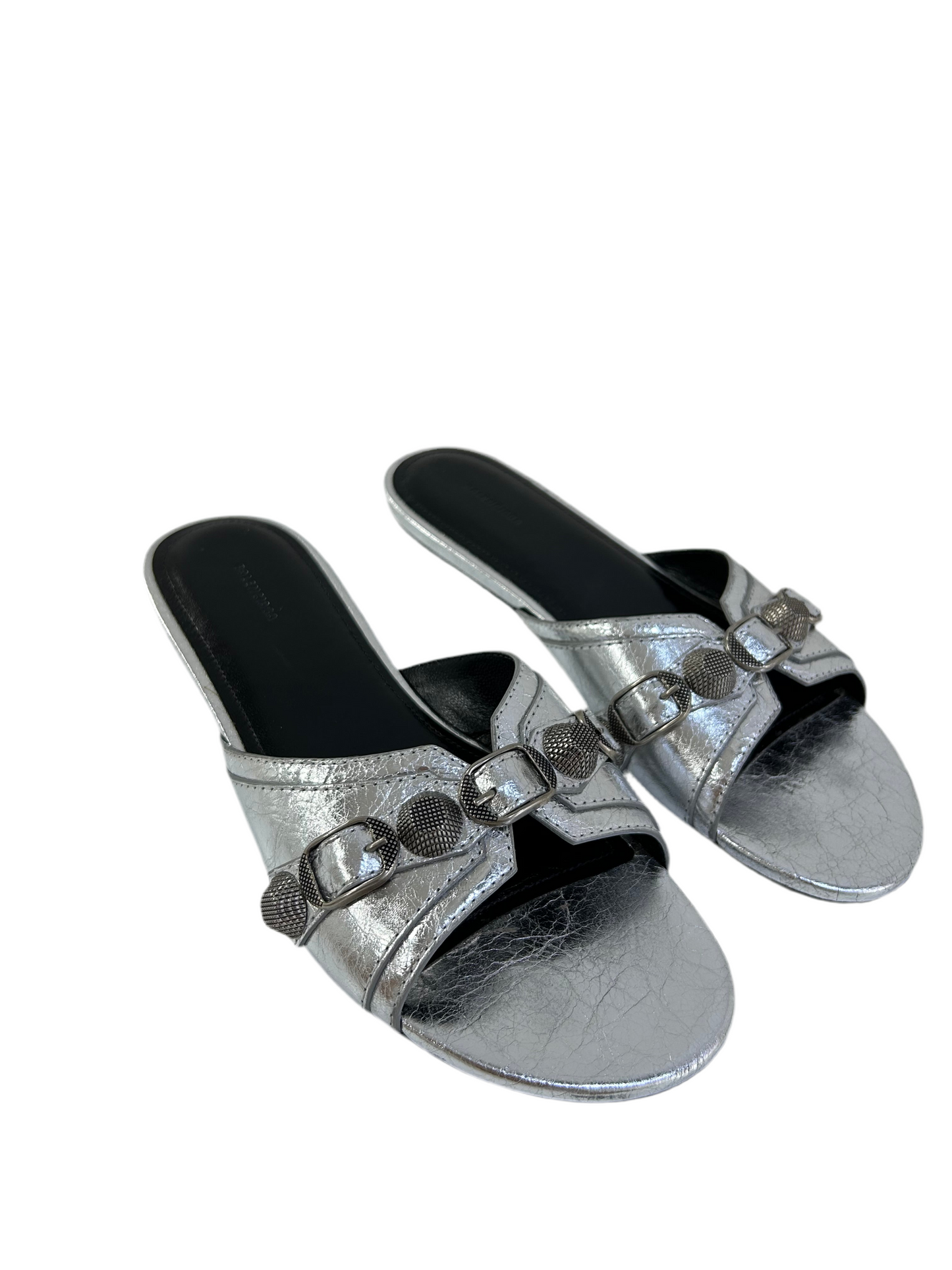 Balenciaga Silver Studded Sandals 37