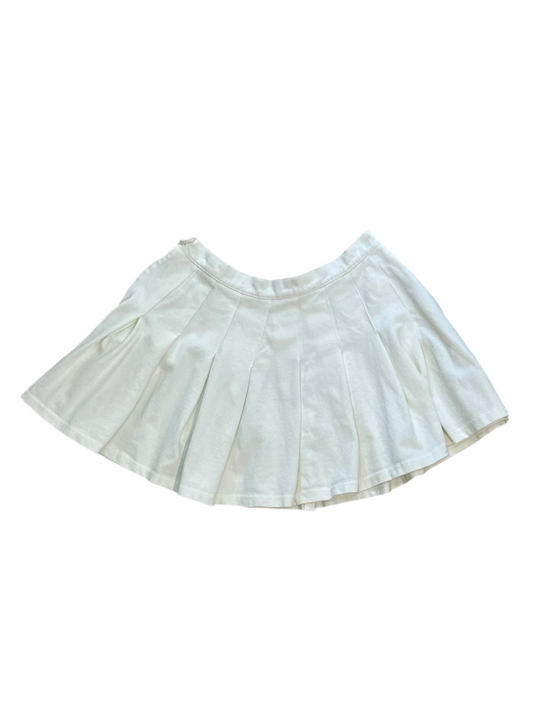 Zara pleated white Jean skirt