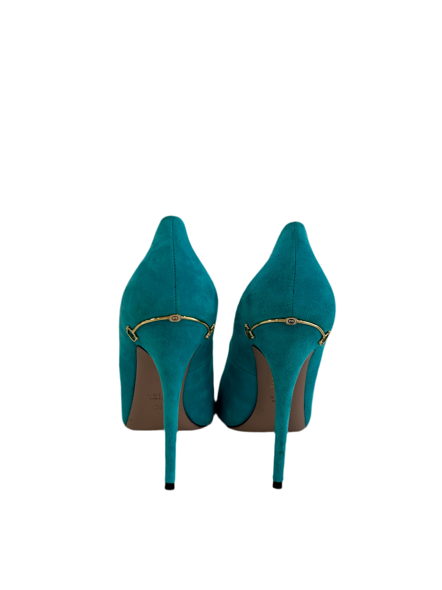 Gucci Teal Suede Heels 38