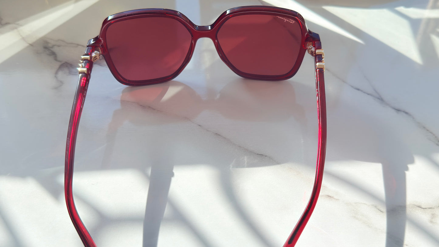Maui Jim Rose Tortoise Sunglasses with Rose Lenses & Rose Gold Feather Temples