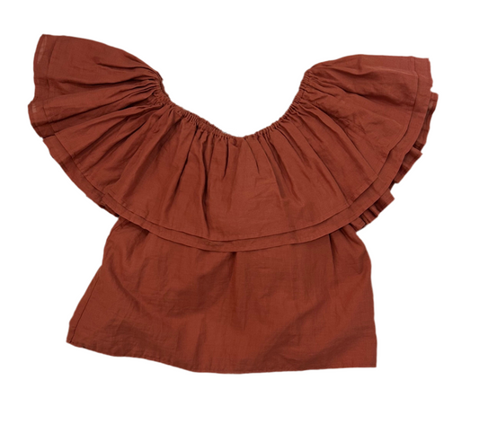 Erika Peña Ruffle Off Shoulder Top