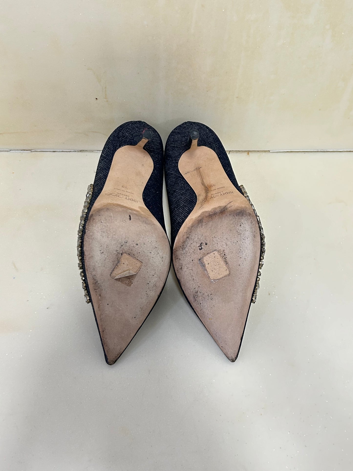 Jimmy Choo Love 100 Denim Pumps 38.5