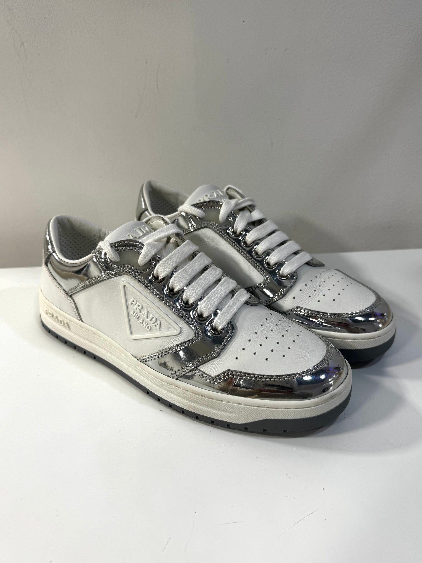 Prada Silver Sneakers