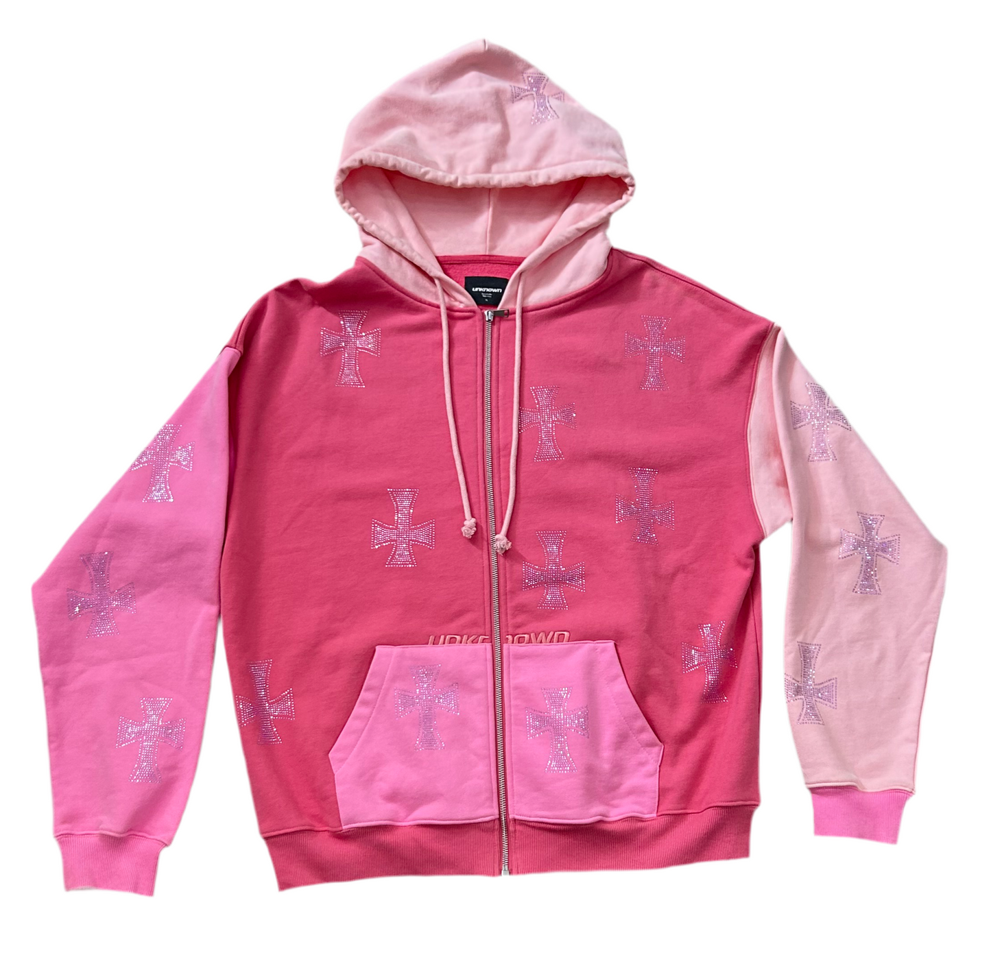 Unknown London Pink Rhinestone Hoodie
