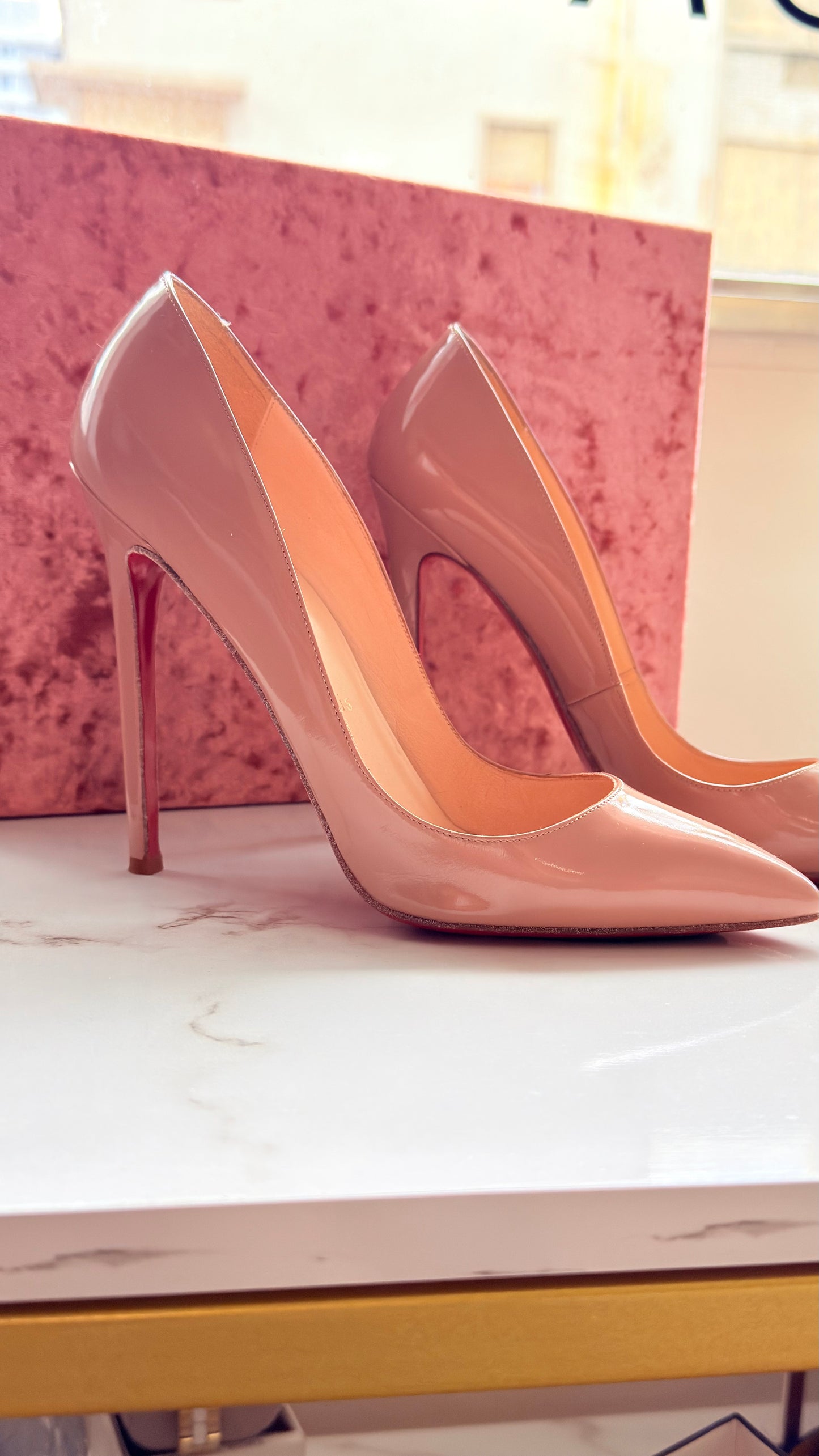 Christian Louboutin So Kate 120 Nude Heels 38.5
