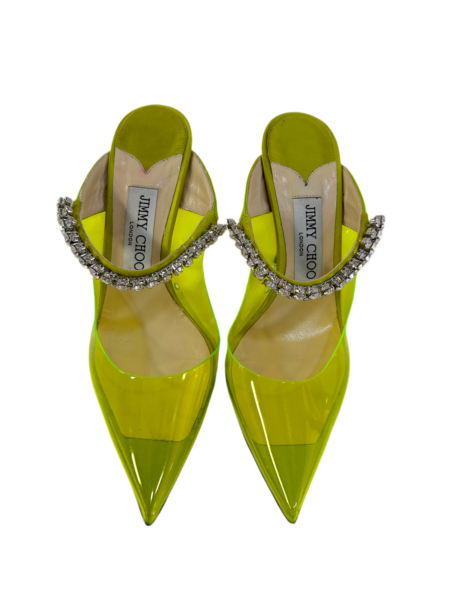 Jimmy Choo Yellow Rhinestone Heels 36.5