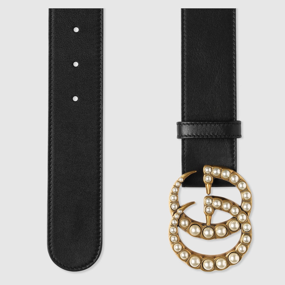 Gucci Leather Pearl Belt