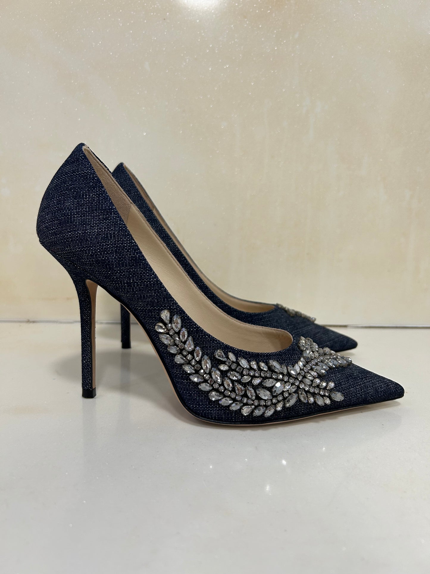 Jimmy Choo Love 100 Denim Pumps 38.5