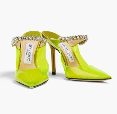 Jimmy Choo Yellow Rhinestone Heels 36.5