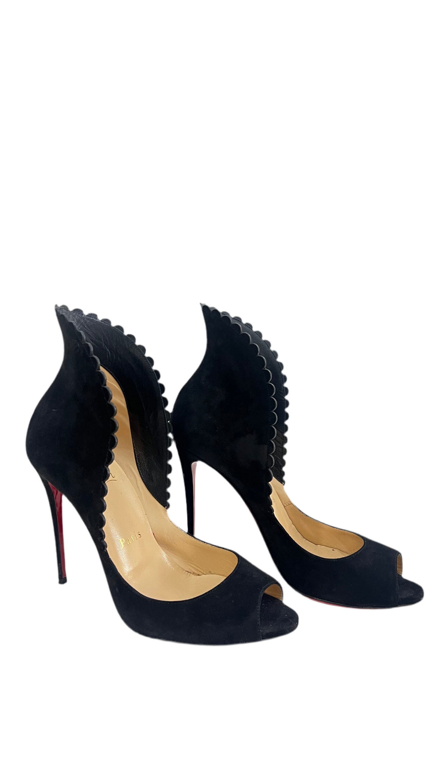 Christian Louboutin Pijonina Black Suede Heels 37