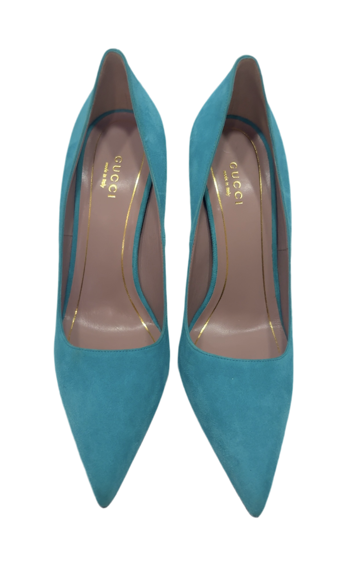 Gucci Teal Suede Heels 38