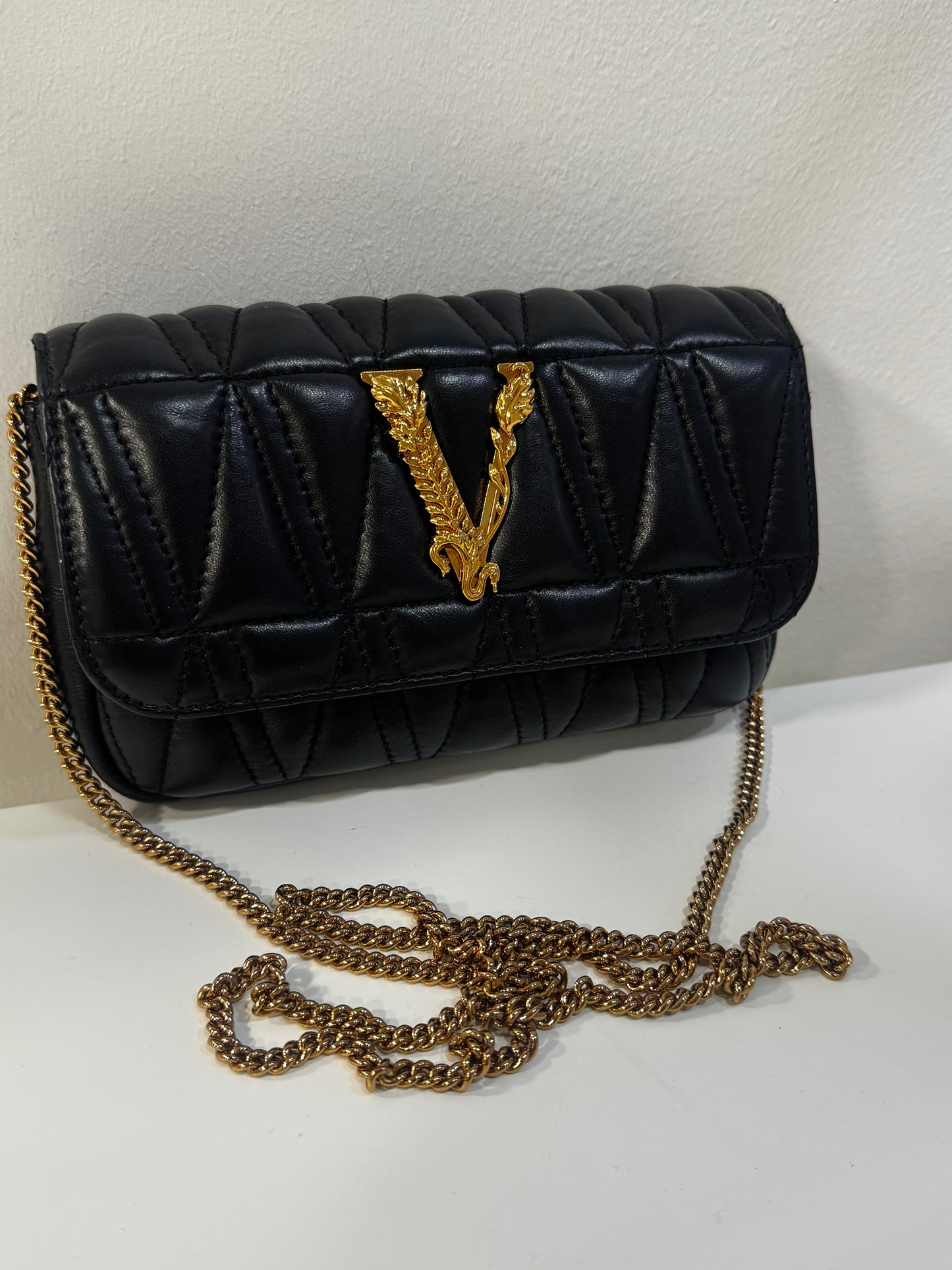 Versace Mini Virtus Black Bag