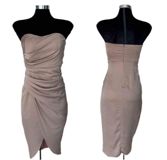 Beige strapless dress S
