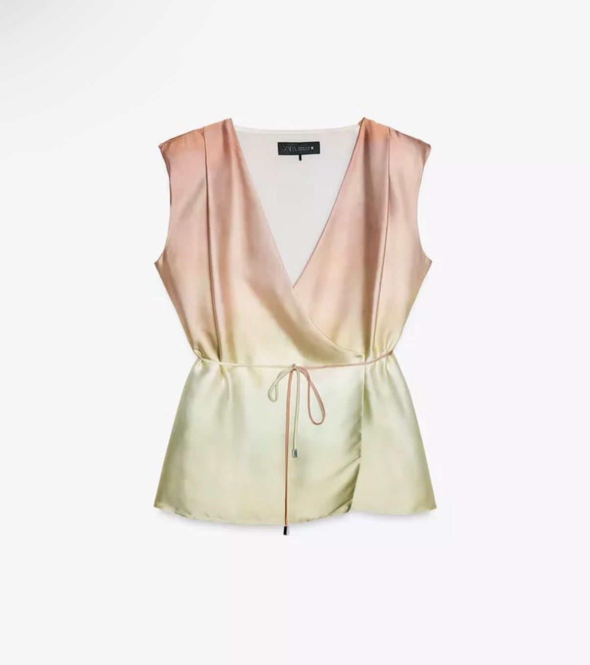 Zara Woman | Elegant Pink Mint Sleeveless Top