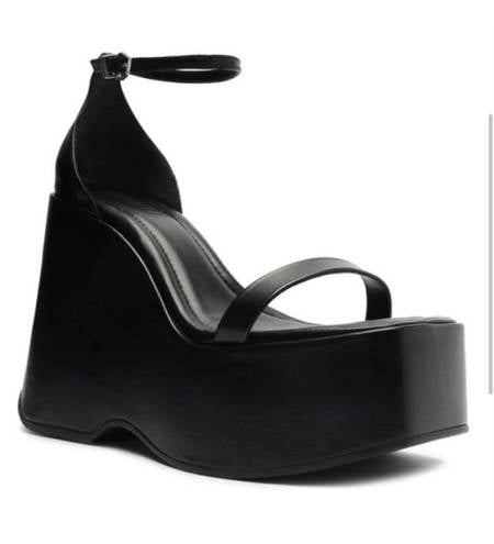 Black Wedge Platform Heels 9