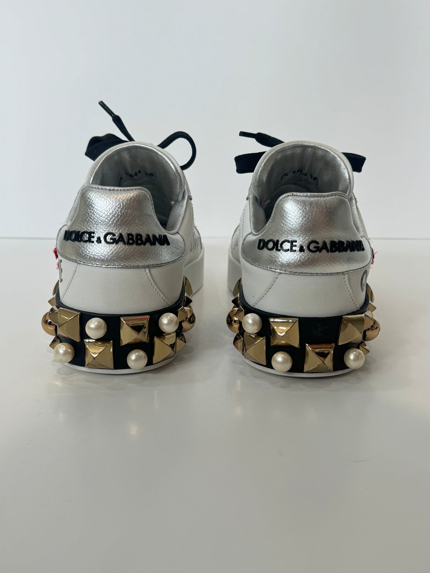 Dolce & Gabbana Portofino Flower Embellished Sneakers