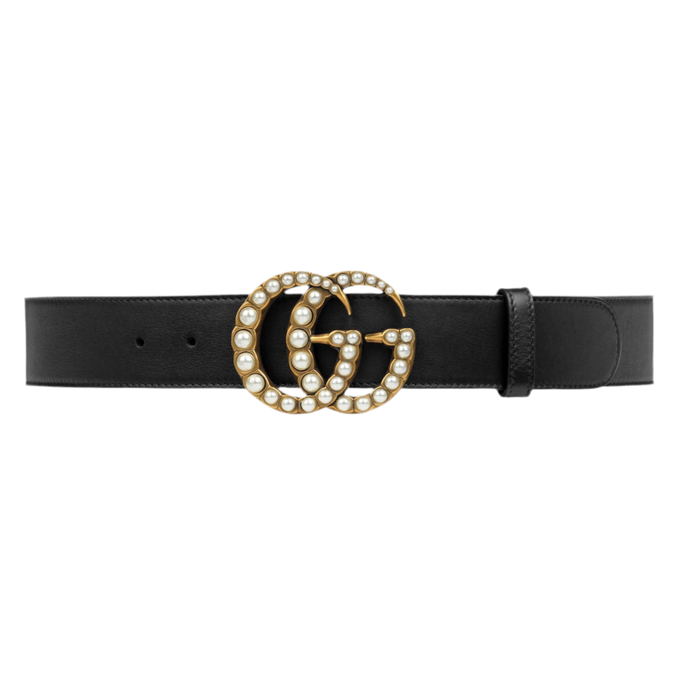 Gucci Leather Pearl Belt