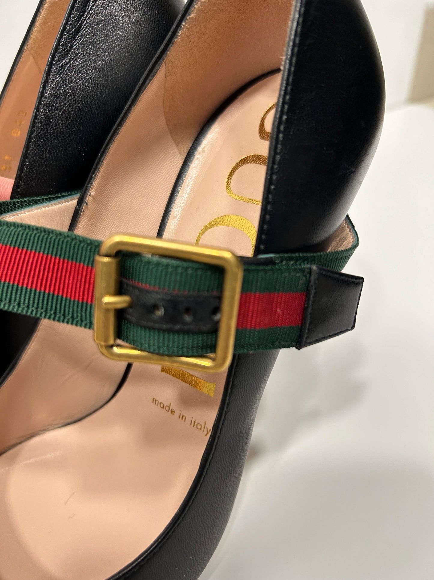 Gucci Sylvie Mary Jane Pumps 37