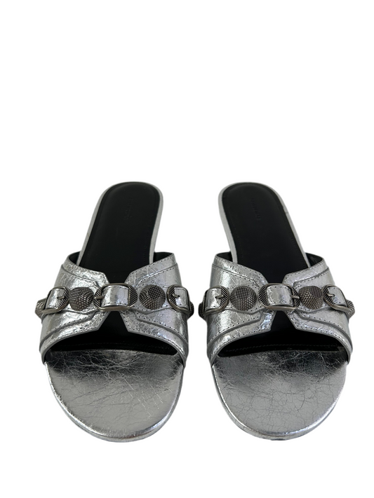 Balenciaga Silver Studded Sandals 37