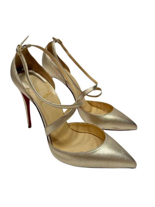 Christian Louboutin Maltaise Laminata 100 Pointed Toe Heels 36.5