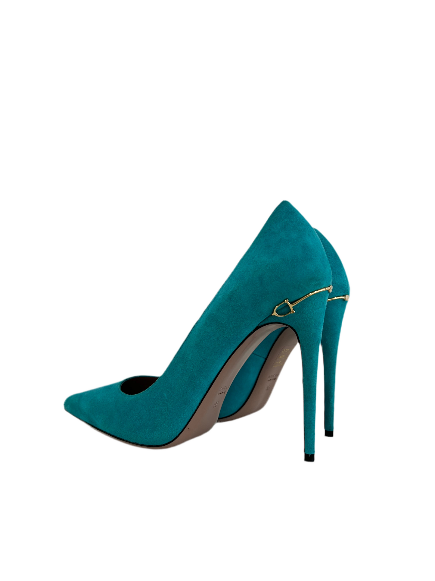 Gucci Teal Suede Heels 38