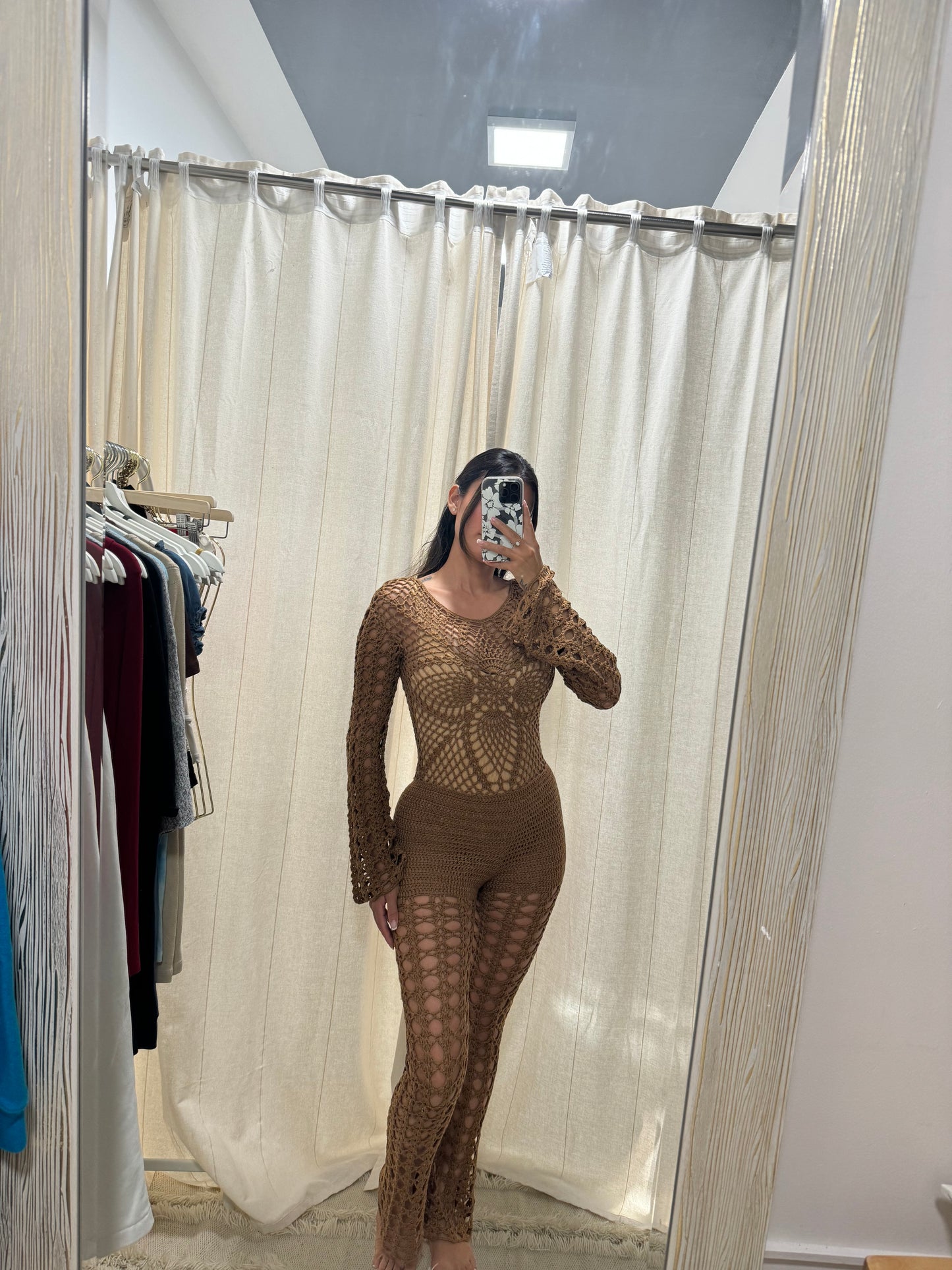 Brown crochet one piece