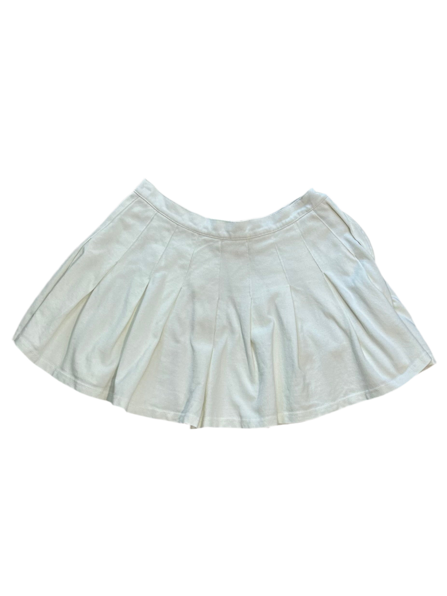 Zara pleated white Jean skirt