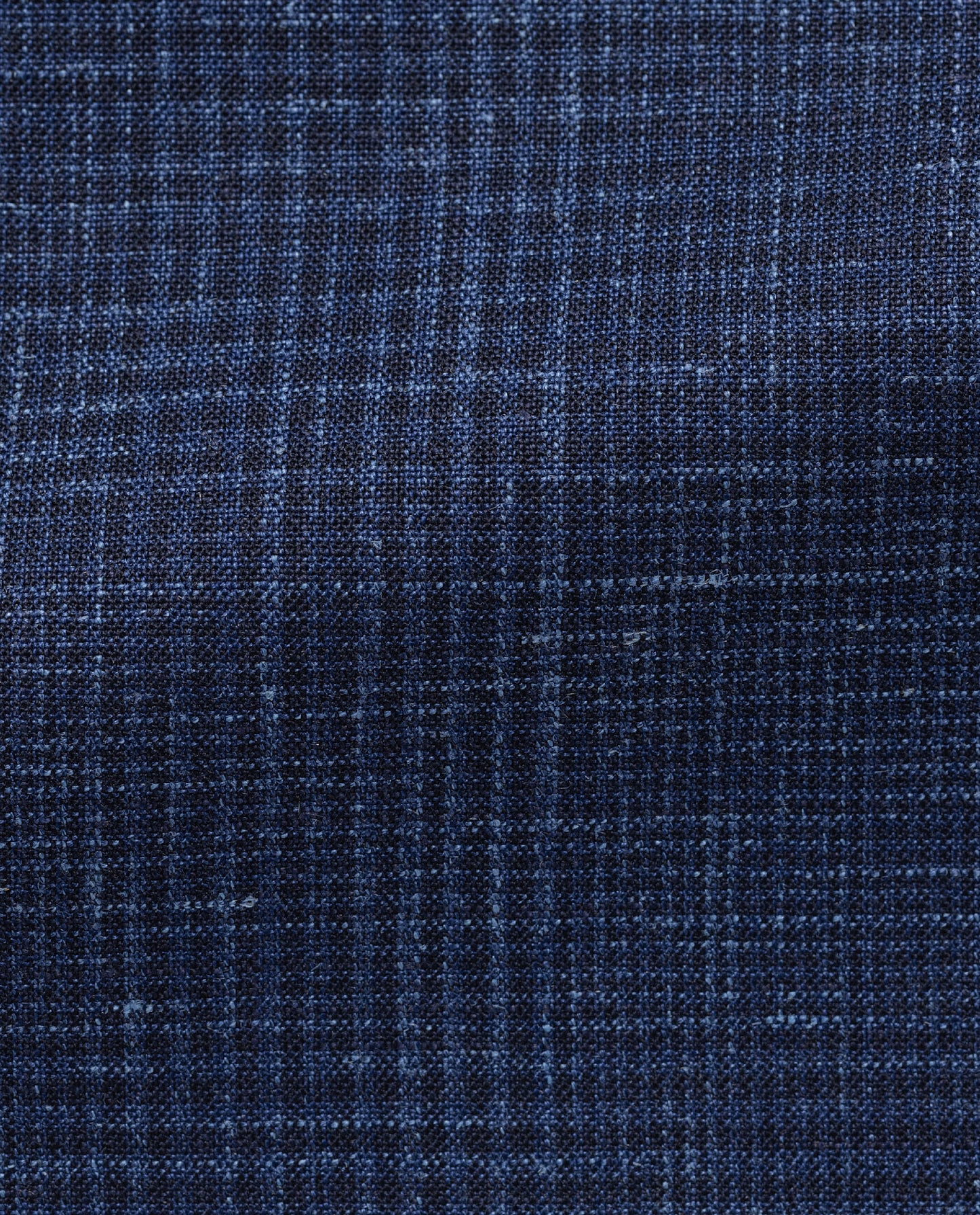 Atelier Munro Blue & Navy Loro Piana Wool-Silk-Linen Glen Plaid Suit