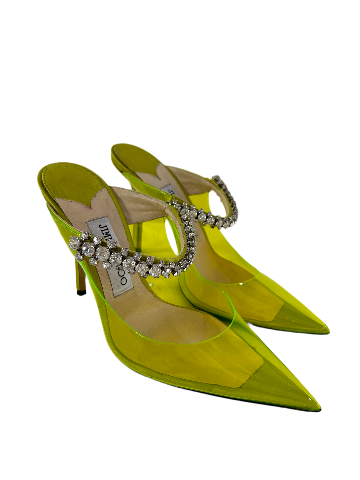 Jimmy Choo Yellow Rhinestone Heels 36.5