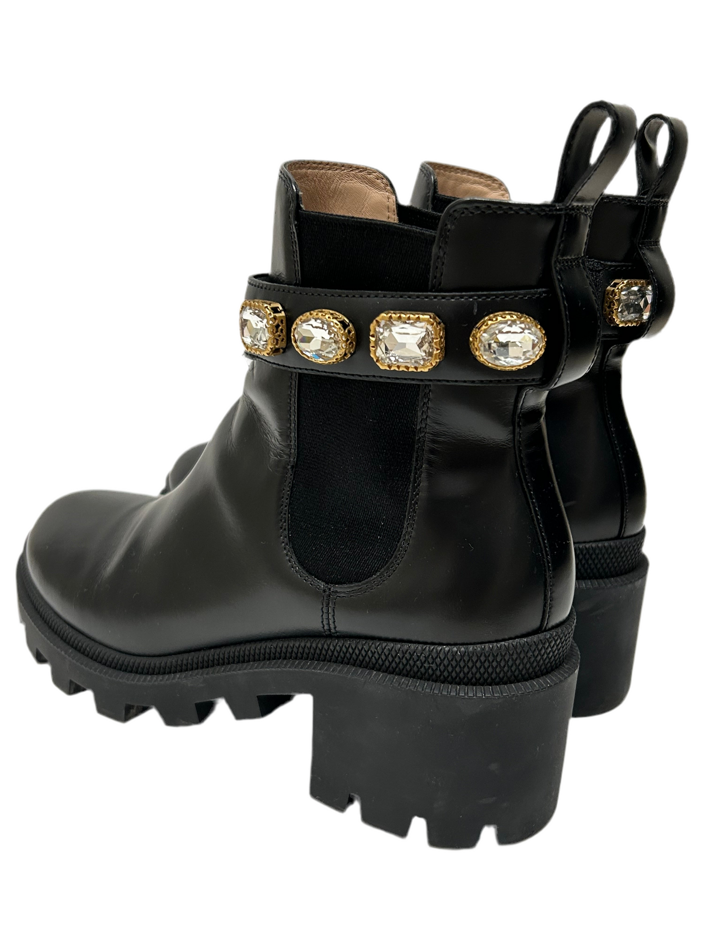 Gucci Leather Crystal Boots 36.5