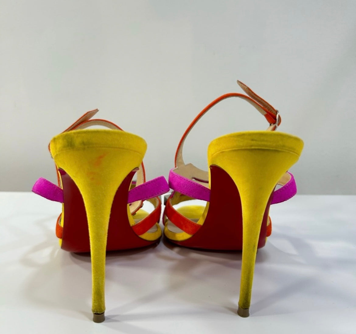 Christian Louboutin Studded Multi Color Strap heel 36.5