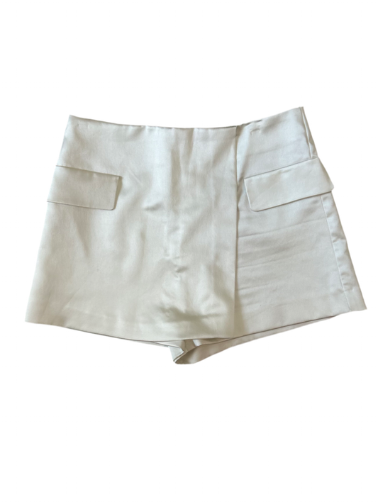 Zara ivory satin skirt