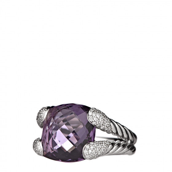 David Yurman Amathyst & Micro Pavé Diamonds Ring