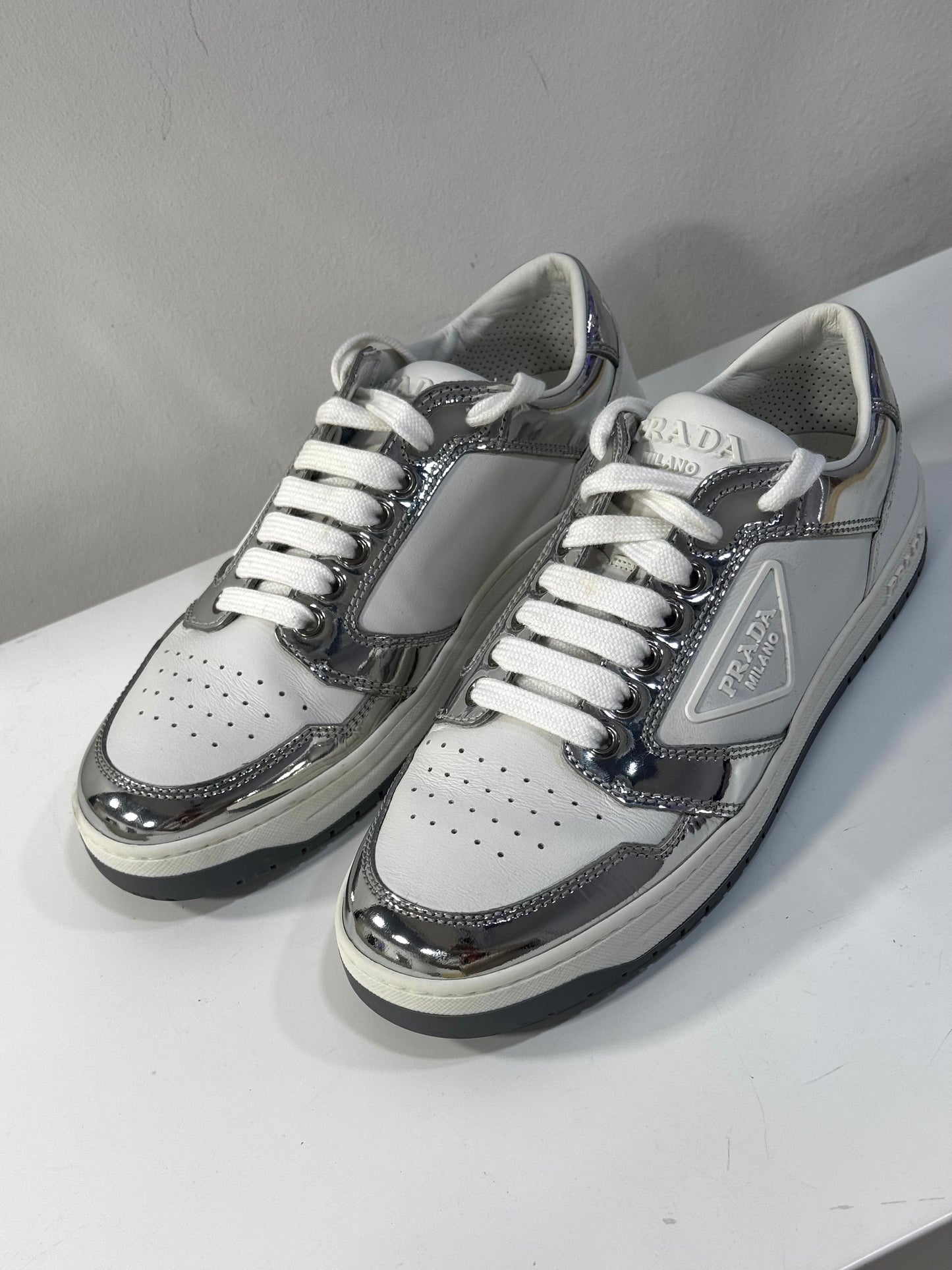 Prada Silver Sneakers
