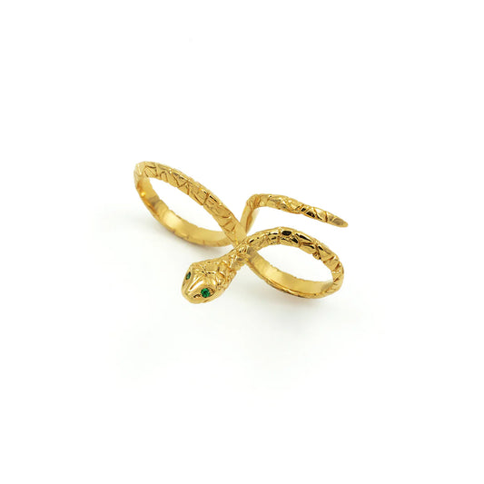 Infinity Snake Gold Ring | De La Rosa
