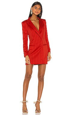 Red Satin Blazer Dress