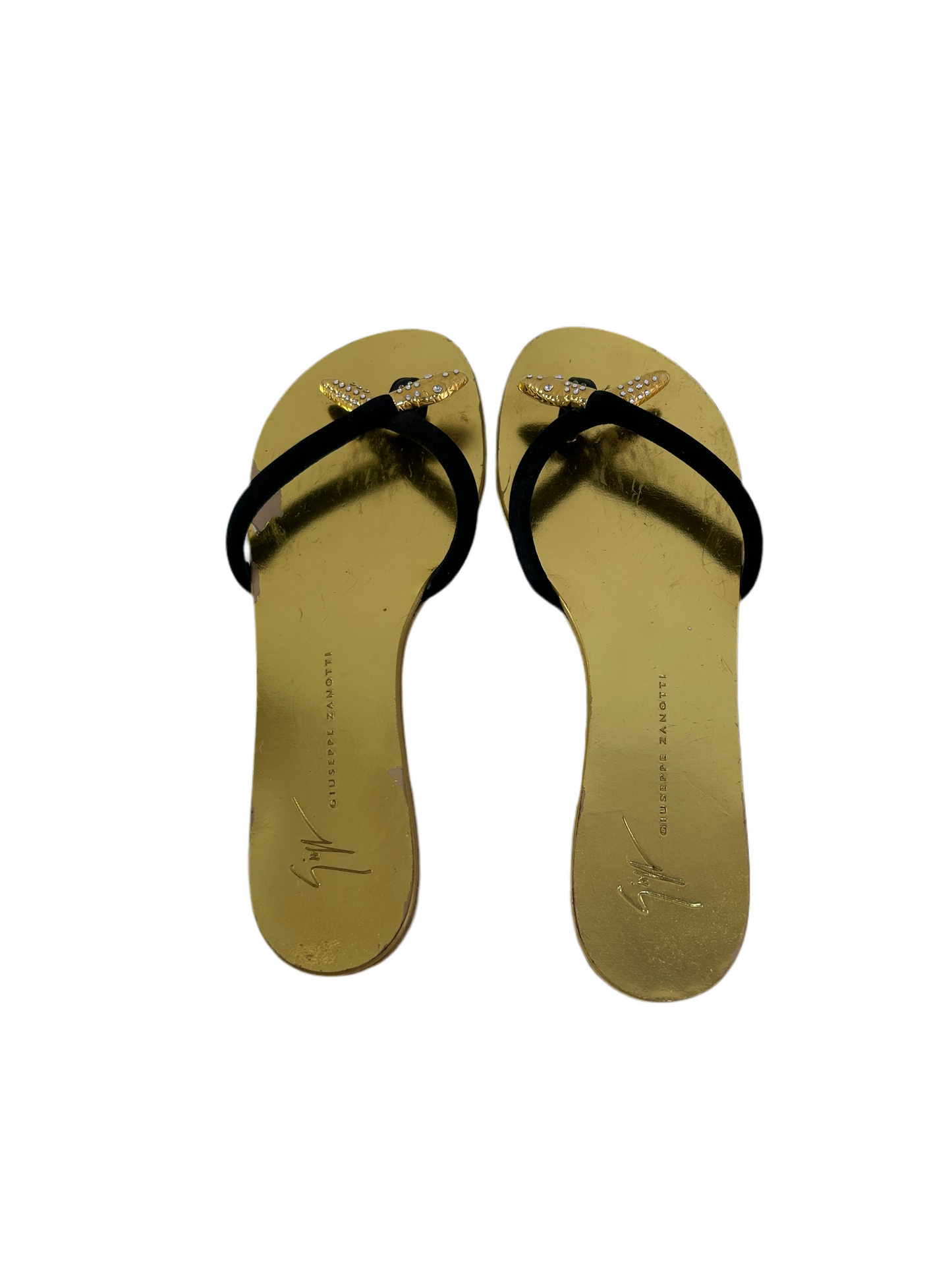 Giuseppe Zanotti Gold Snake Silk Sandals 37