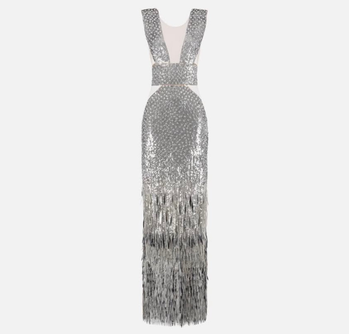 Elisabetta Franchi Silver Red Carpet Gown