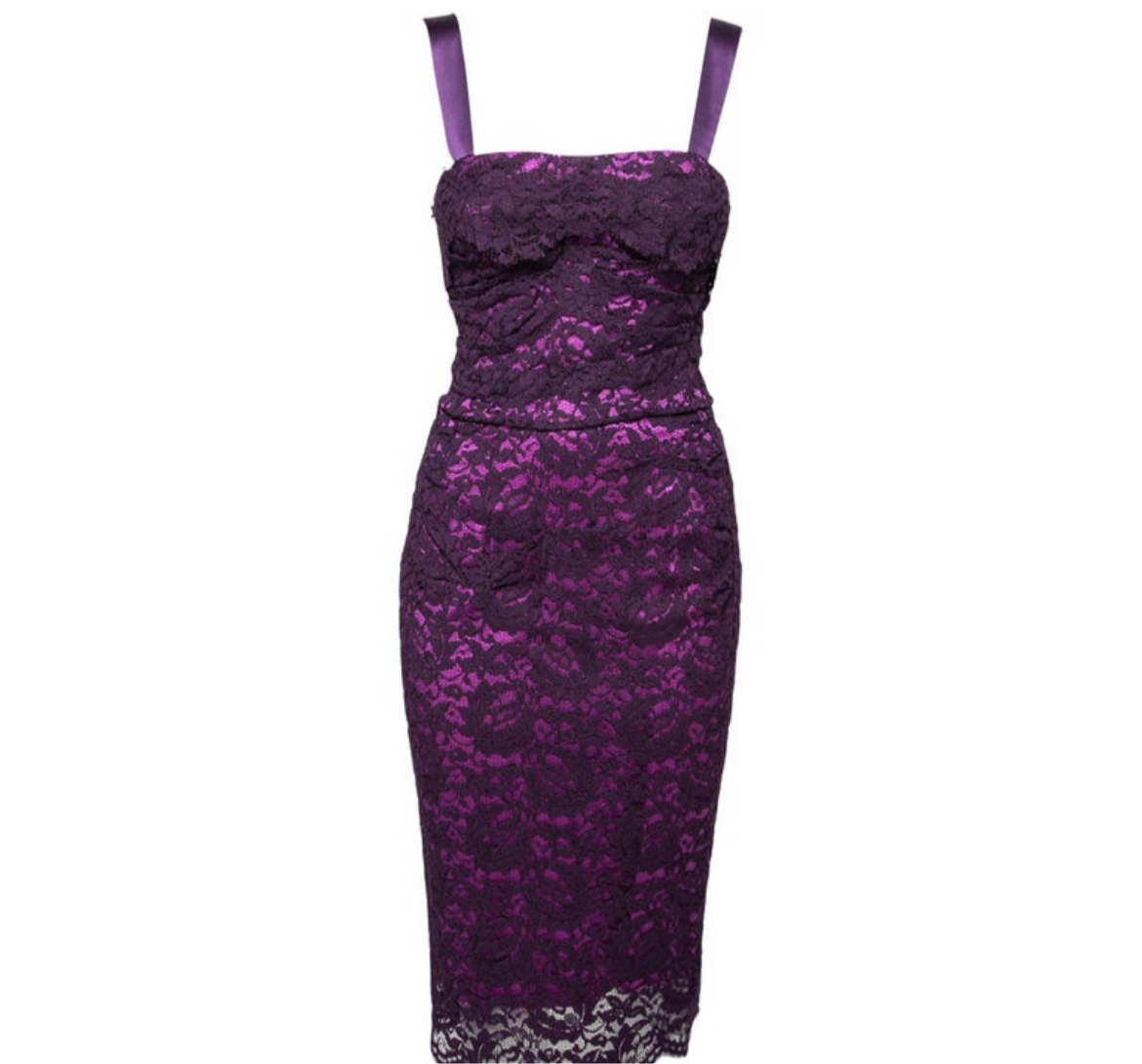 Dolce & Gabbana Vintage Lace Purple Dress