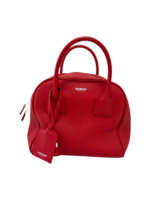 Burberry Red Leather Cube Bag