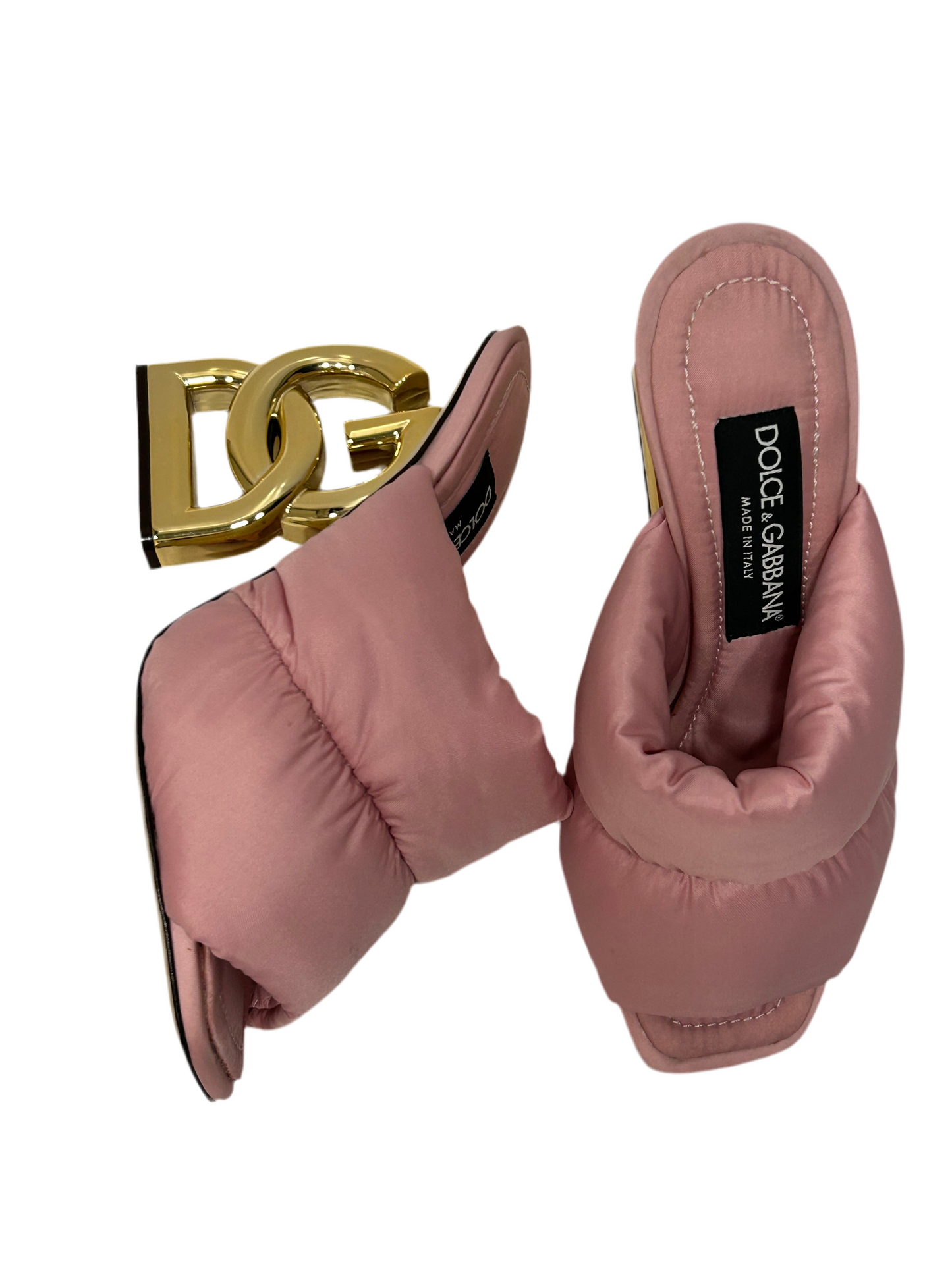 Dolce & Gabbana Quilted Nylon pink heels 36