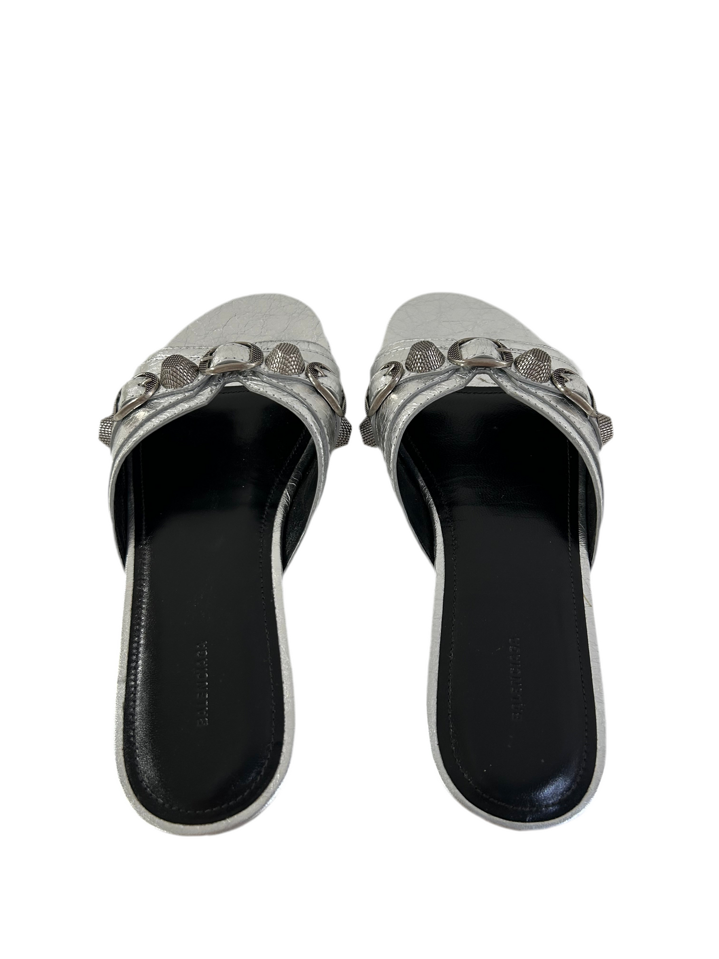 Balenciaga Silver Studded Sandals 37