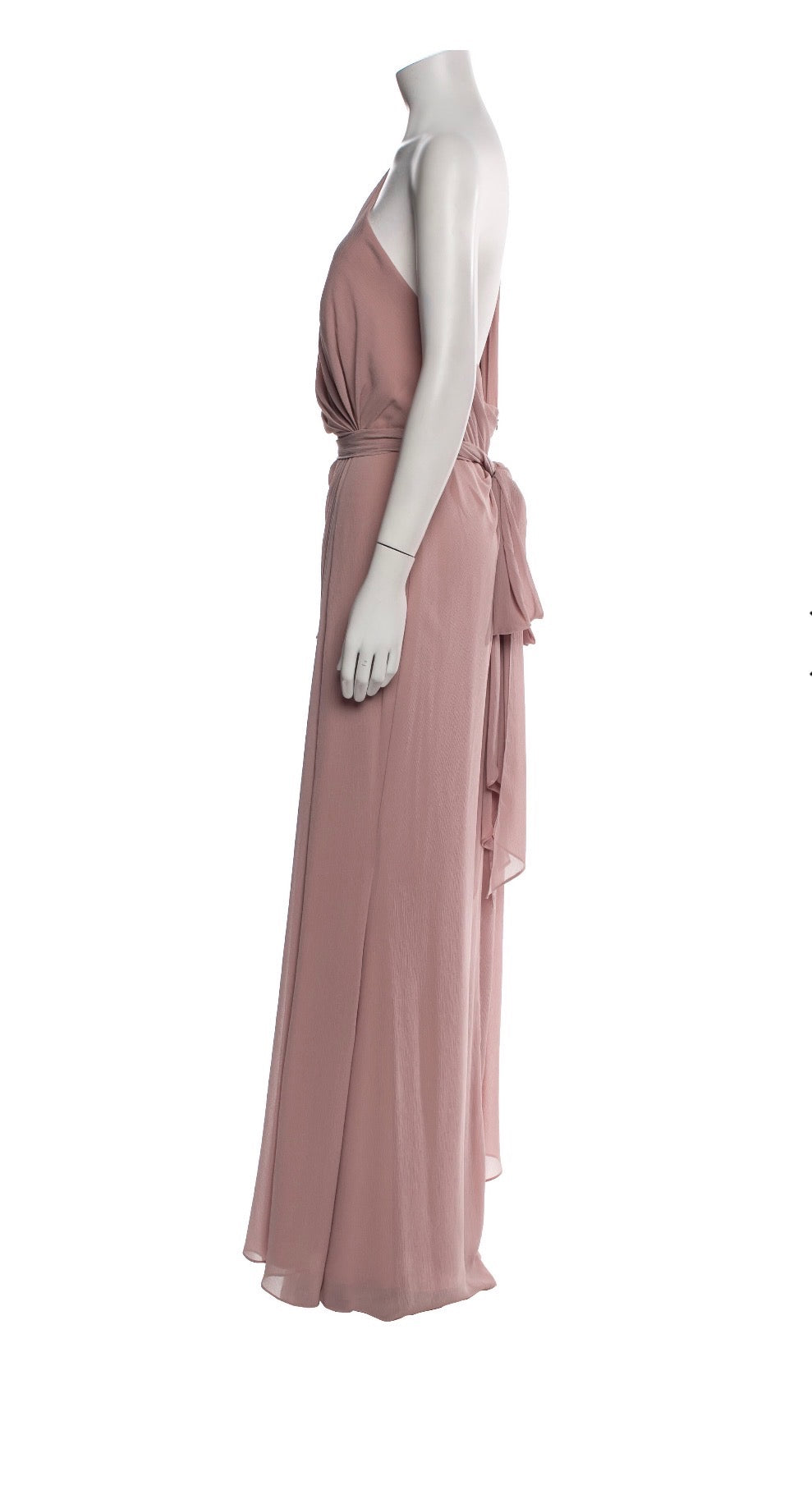 Watters Nora One Shoulder Chiffon Maxi Dress