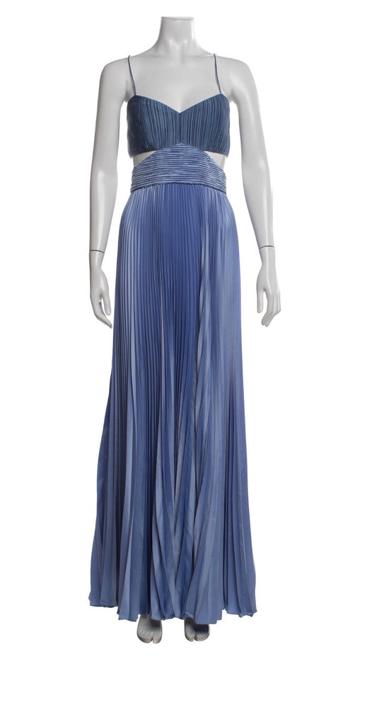 AMUR Elodie Pleated Cut-Out Gown – Ocean/Navy